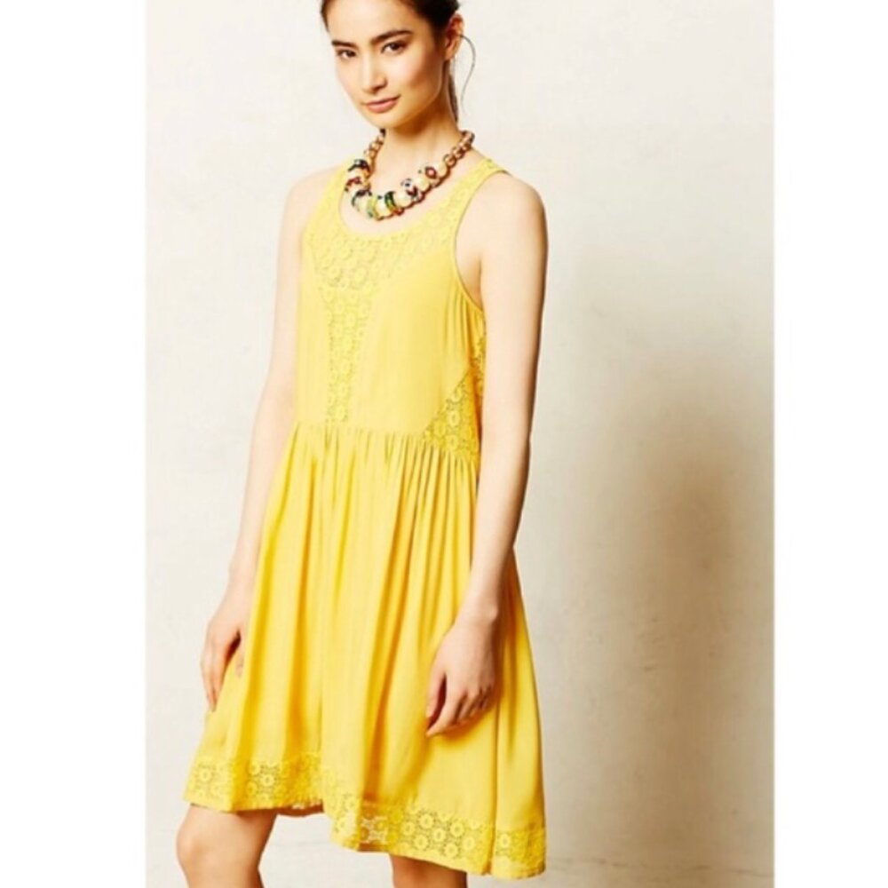 Anthropologie Lilka yellow dress